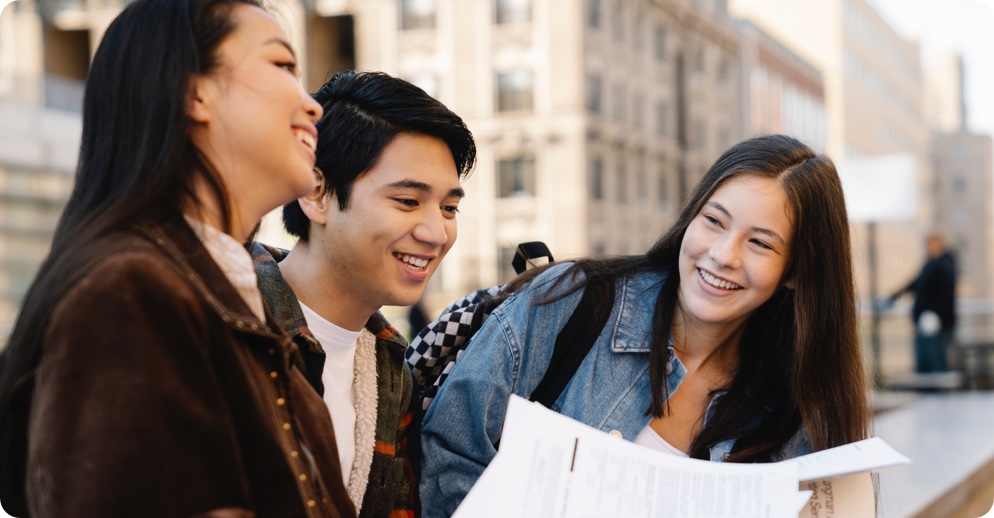 Group of students smiling